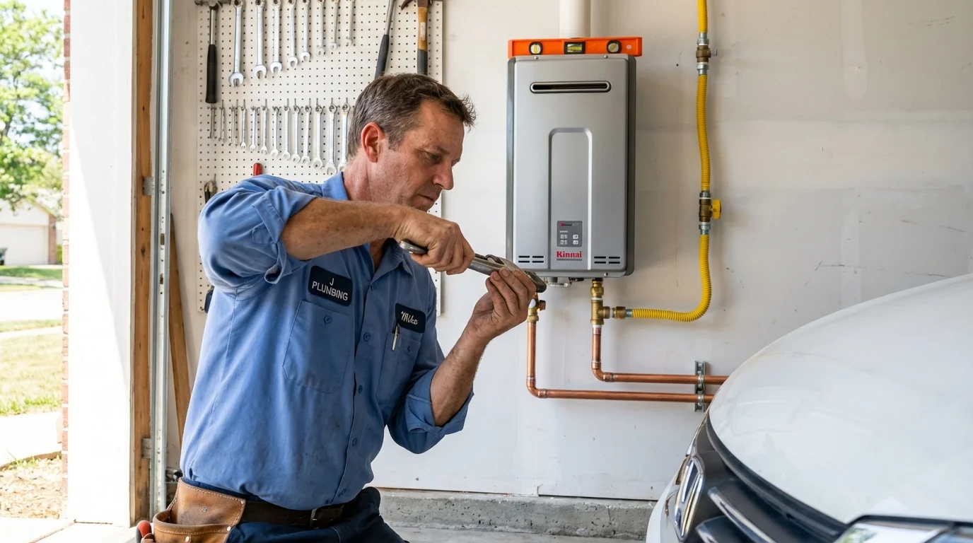 Tankless water heater installation by a Johns Plumbing LLC plumber in Canby